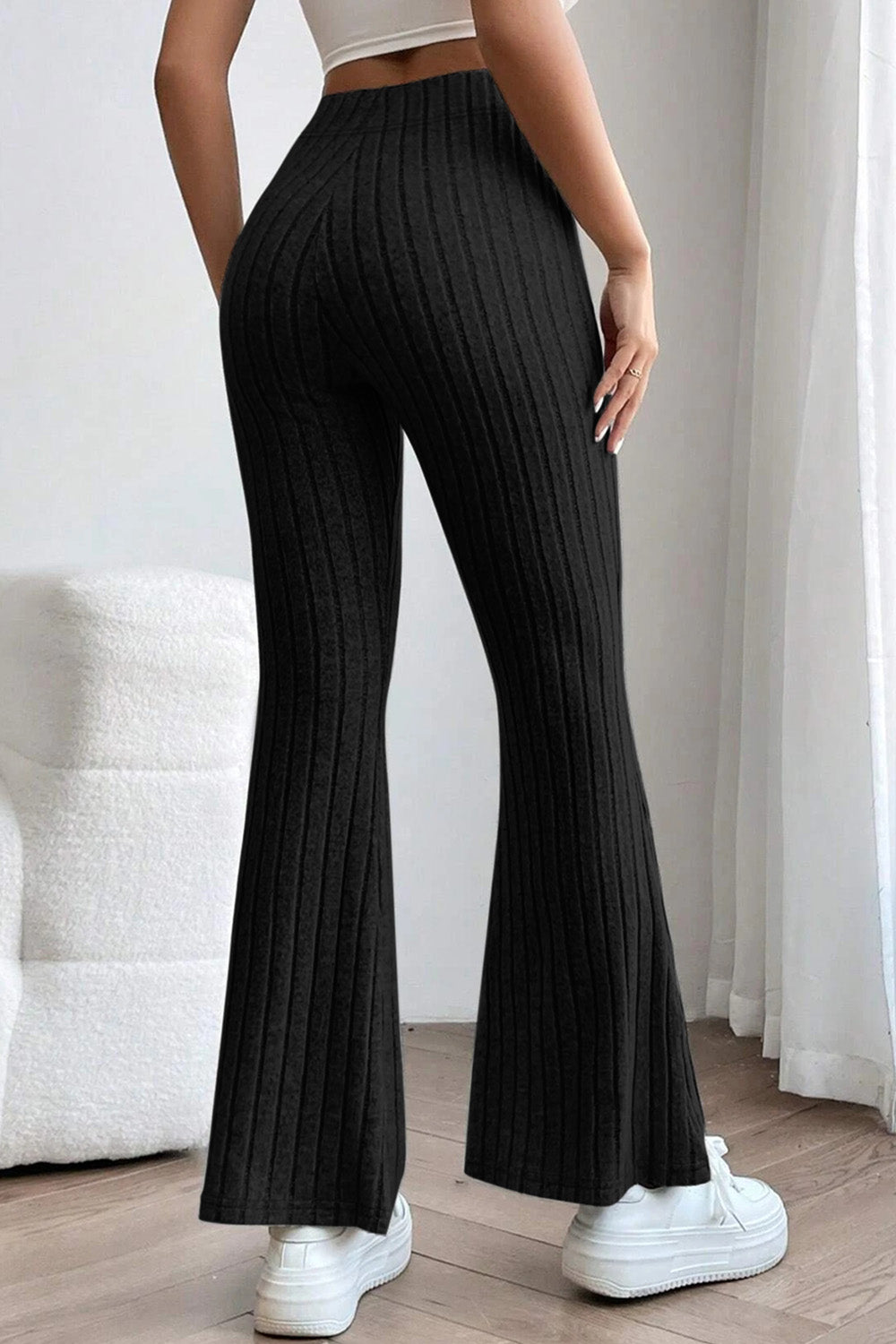 Basic Bae Full Size Ribbed High Waist Flare Leggings