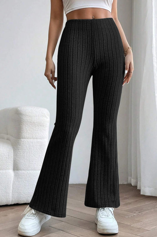 Basic Bae Full Size Ribbed High Waist Flare Leggings