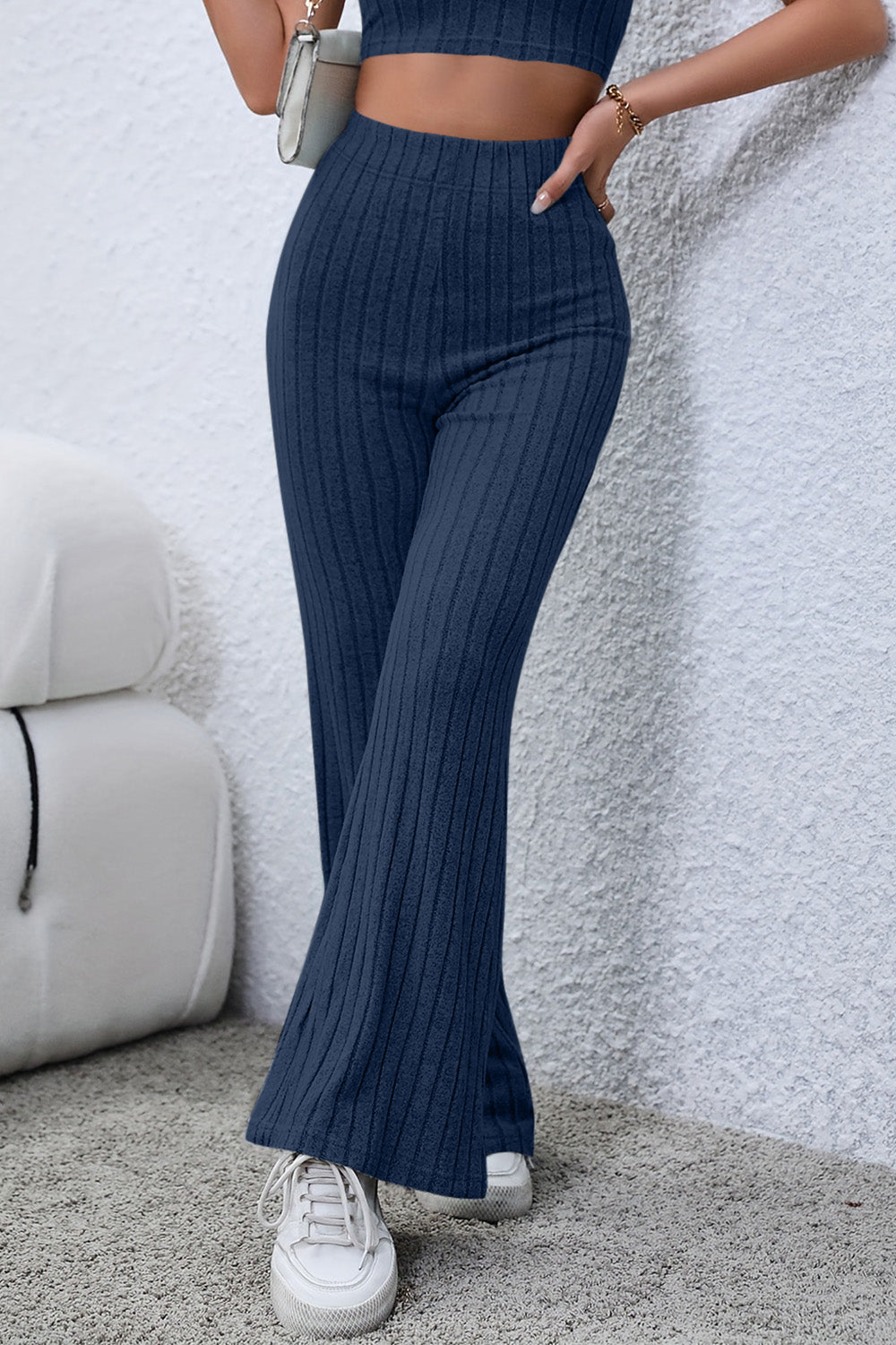 Basic Bae Full Size Ribbed High Waist Flare Leggings