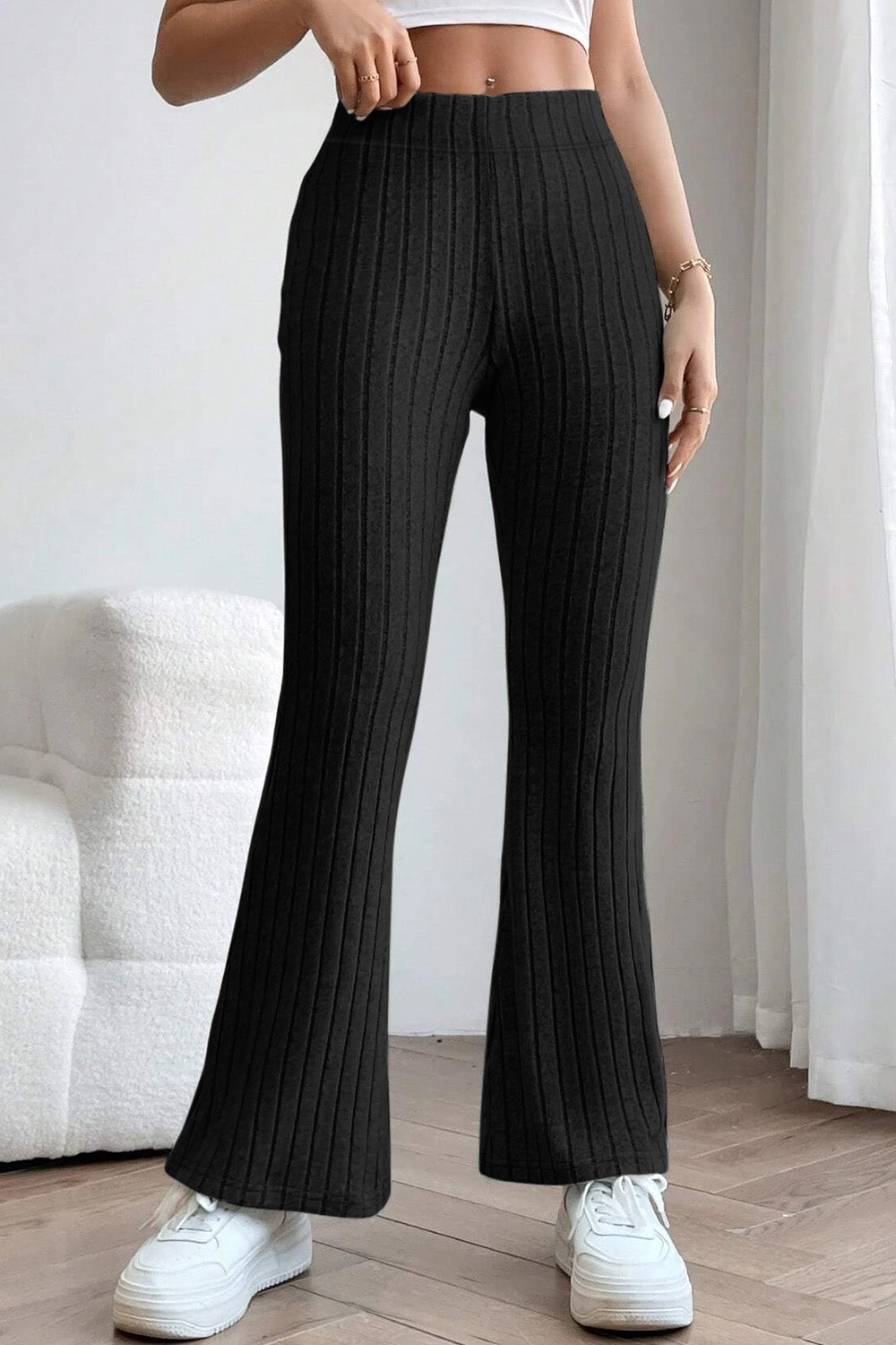 Basic Bae Full Size Ribbed High Waist Flare Leggings