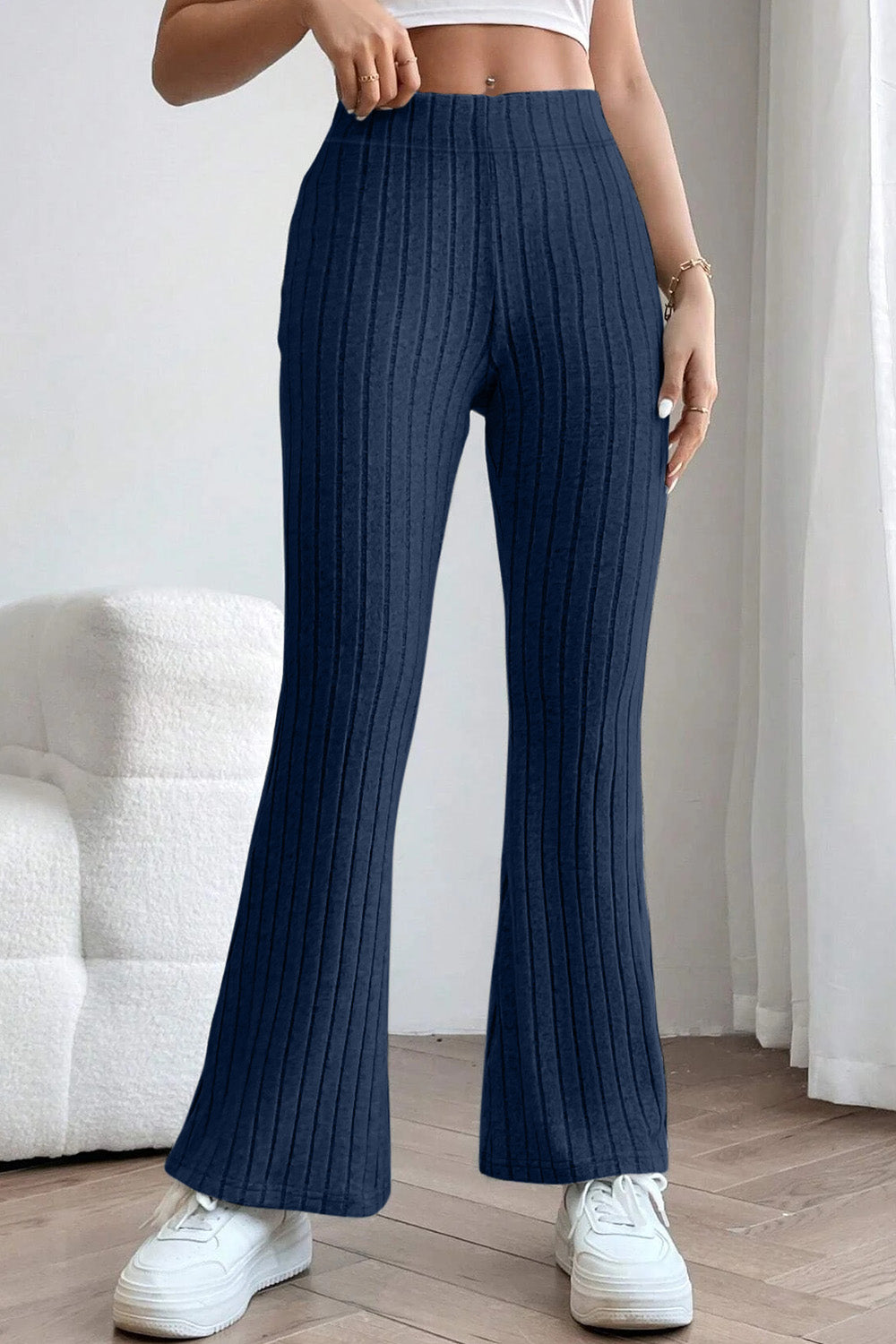 Basic Bae Full Size Ribbed High Waist Flare Leggings