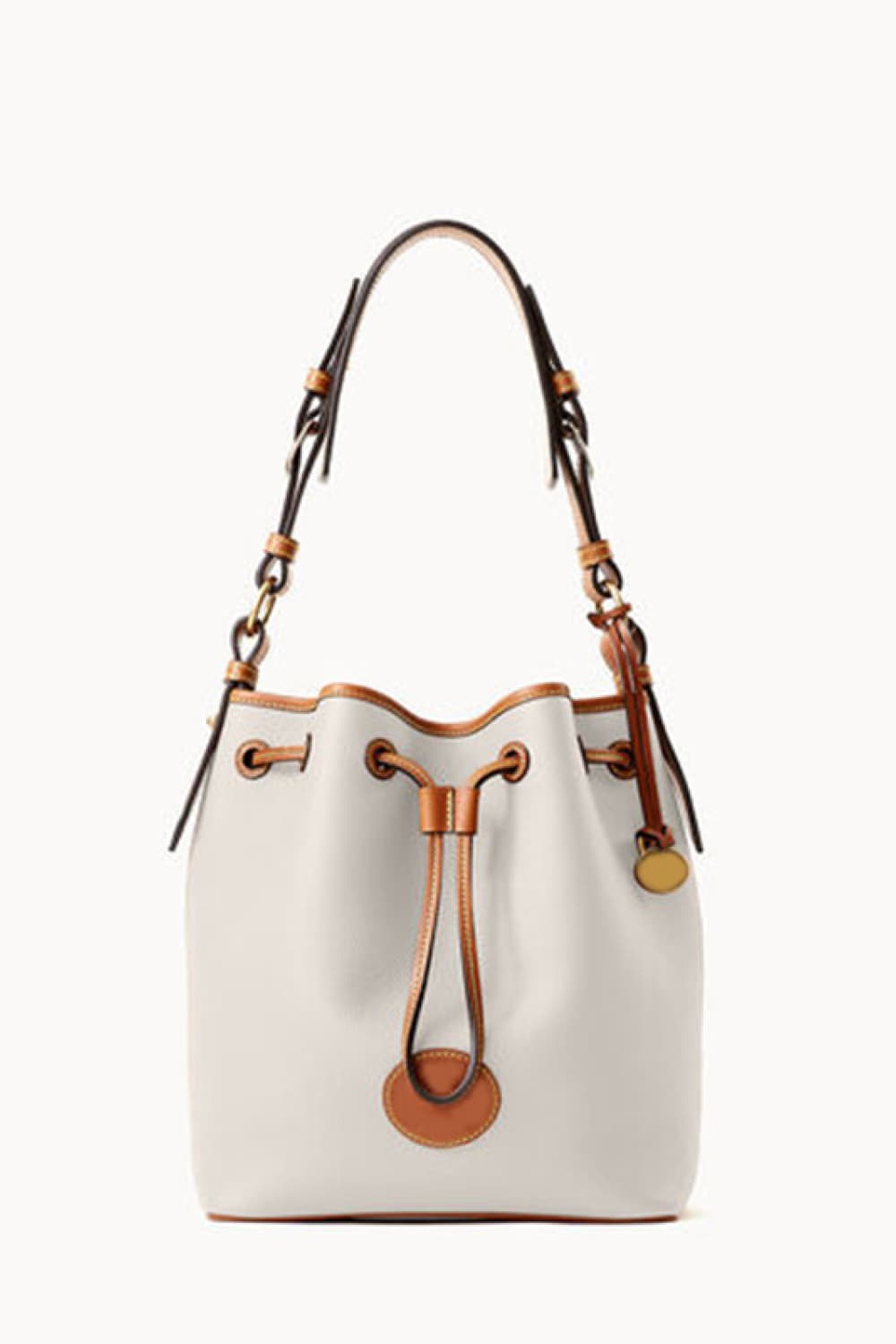 Vegan Leather Drawstring Bucket Bag