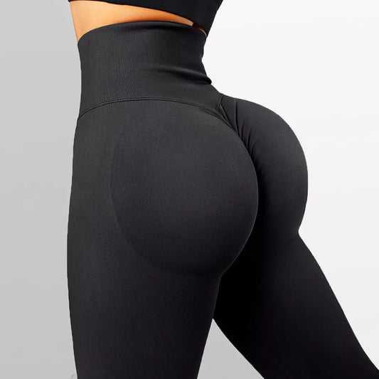 Seamless Knitted High-Waist Tummy Control Butt-Lifting Yoga Leggings - Women's Gym Pants