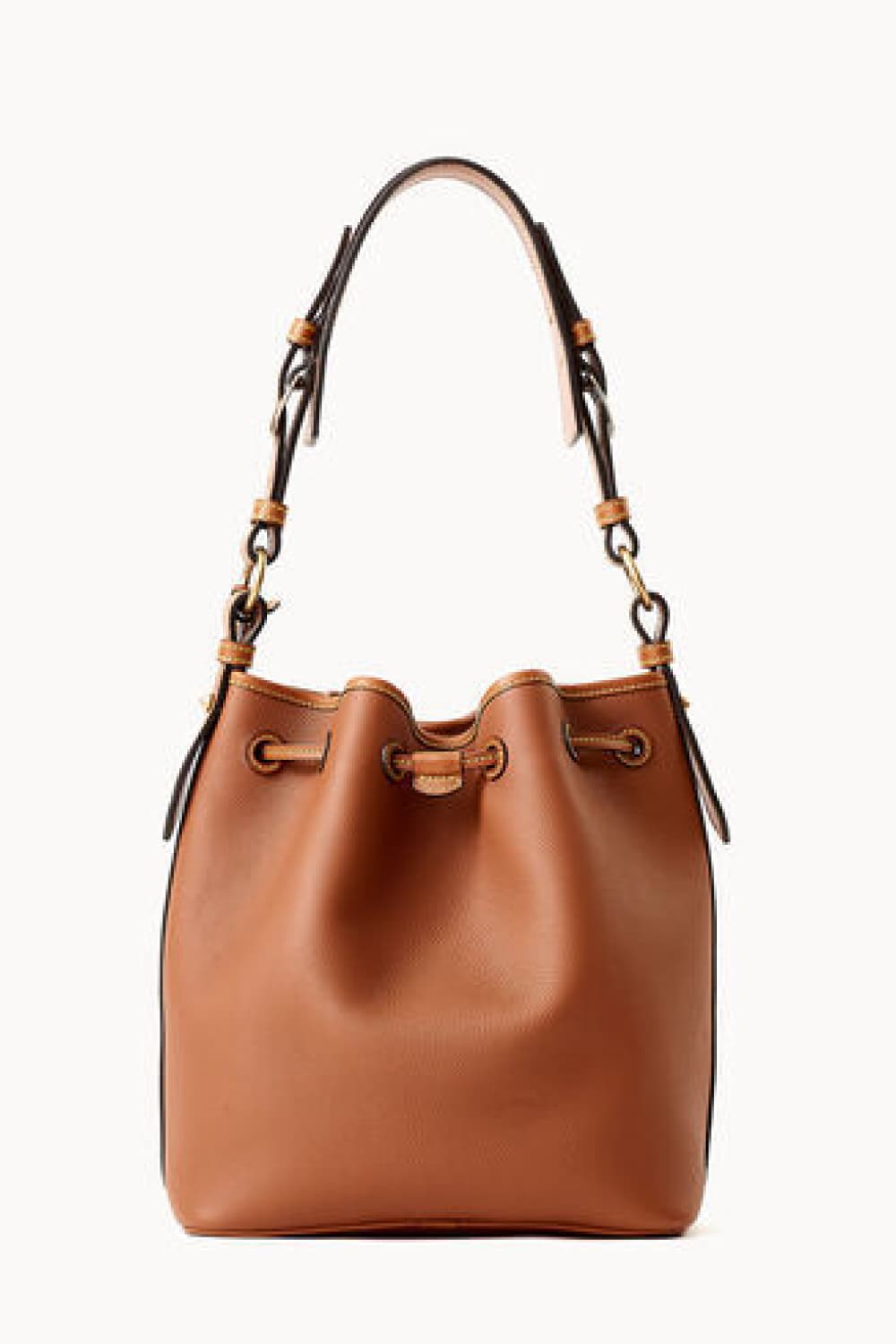 Vegan Leather Drawstring Bucket Bag