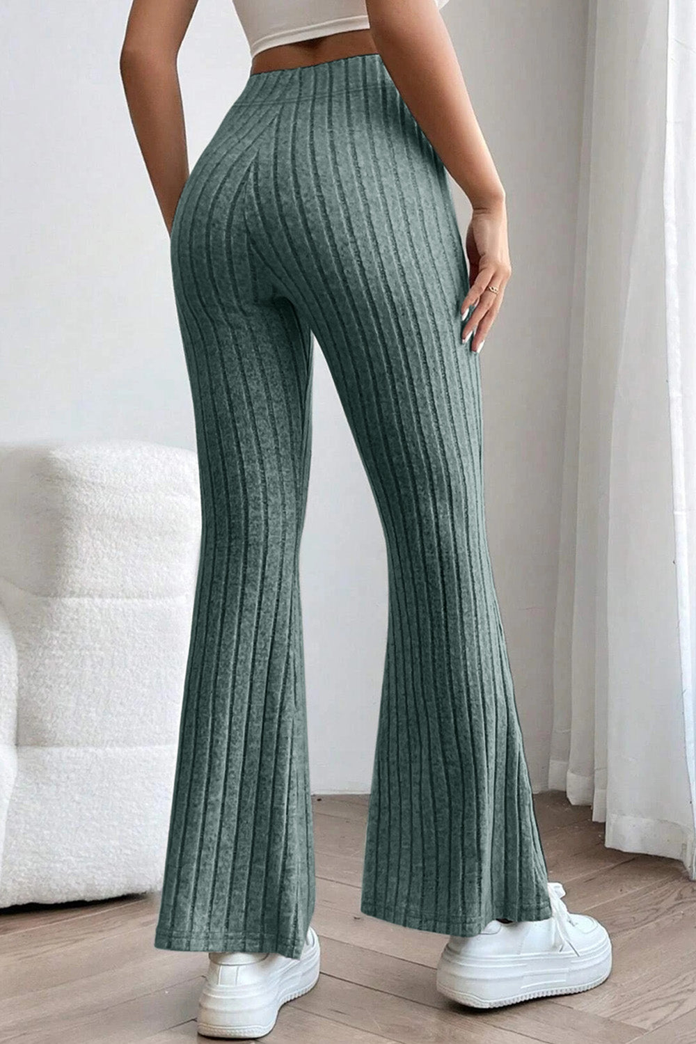 Basic Bae Full Size Ribbed High Waist Flare Leggings