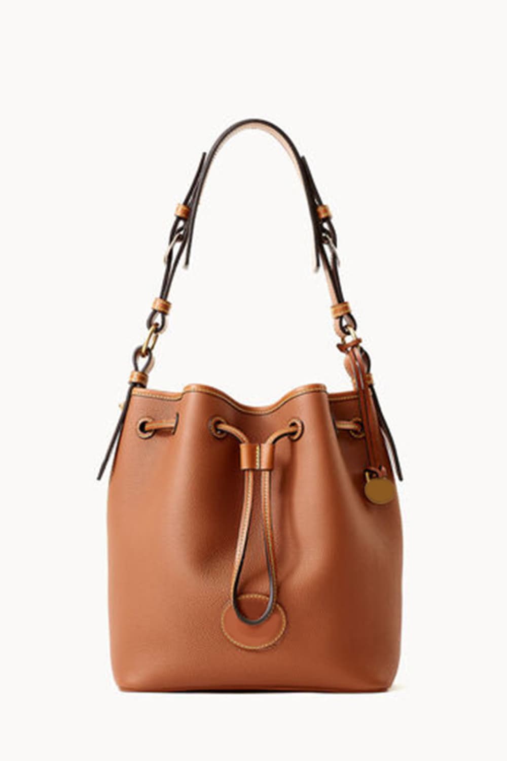 Vegan Leather Drawstring Bucket Bag